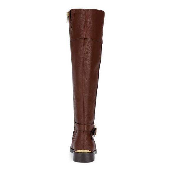 REACTION KENNETH COLE Womens Brown Gold Heel Wind Almond Riding Boot 7.5 M - Picture 2 of 4